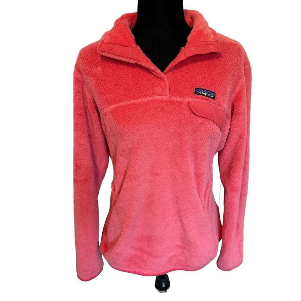Patagonia Los Gatos 1/4 Snap Fleece Women’s Coral Pink Pullover Size L
